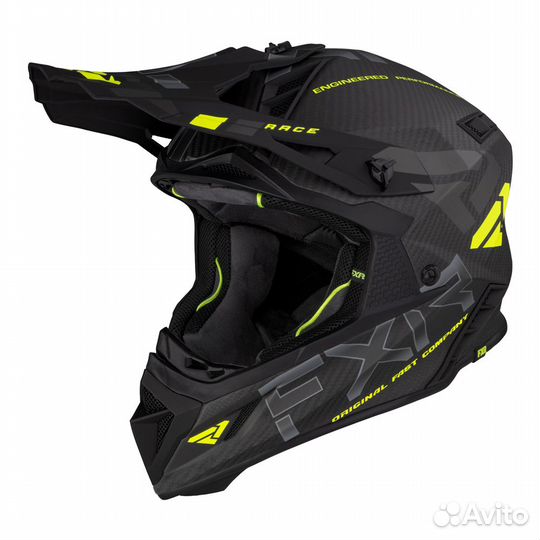 Шлем FXR Helium Carbon w / Auto buckle Hi Vis/Charcoalcoalcoal, L