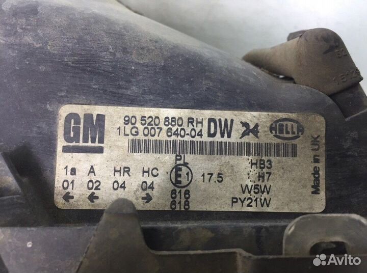 Фара 90520880 Opel Astra G (1998-2005)