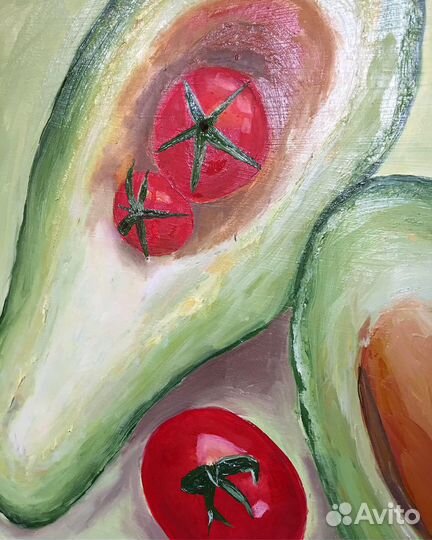 Новая Большая Авторская Картина маслом «Гуакамоле»