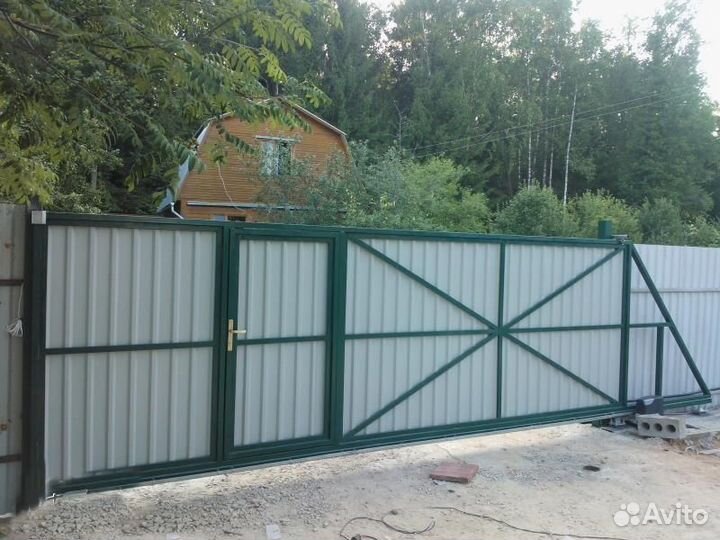 Откатные ворота под ключ с доставкой и установкой