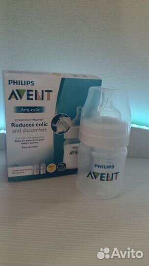 Бутылочка avent новая антиколиковая 125 мл