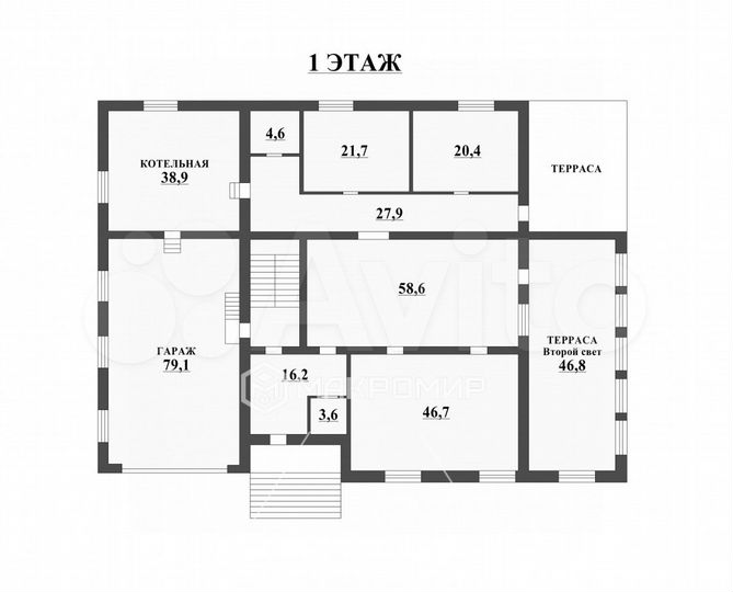 Коттедж 590 м² на участке 15 сот.