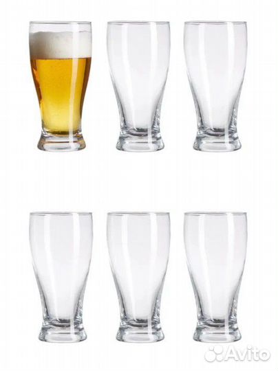 Набор 6 пивных бокалов 370 мл