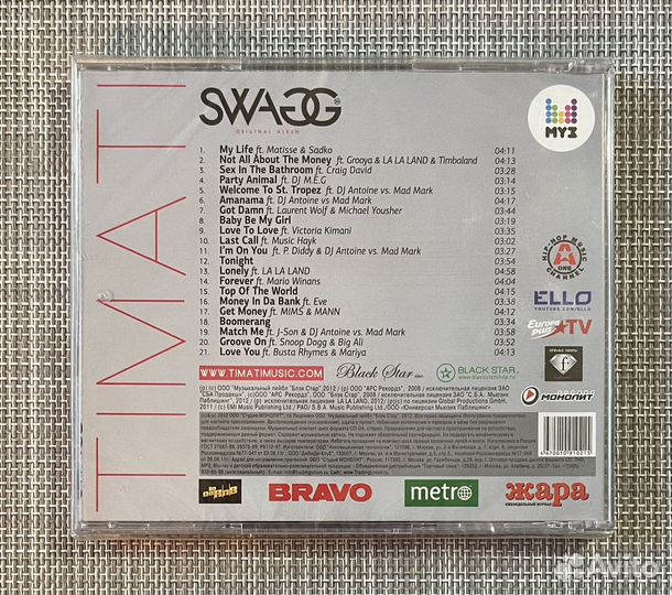 Timati /Тимати/ - swagg Original Album CD Rus