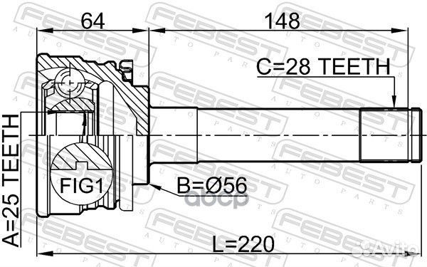 Шрус / mitsubishi pajero V20-50# 1990.10-1999.1