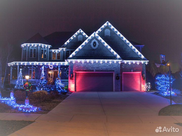 Освещение фасада / Контурная подсветка / Украшение