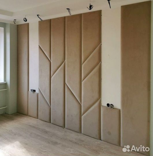 Мягкие стеновые панели, кровати, изголовья