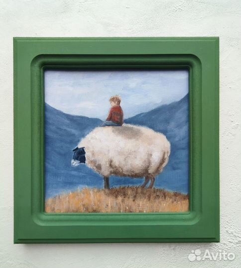 Картина горы мальчик с овечкой