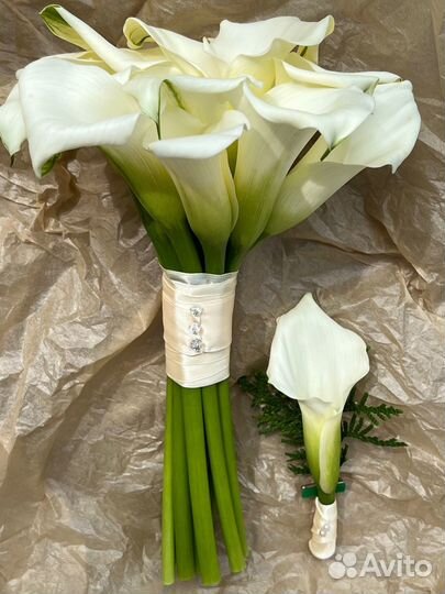 Каллы свадебный букет