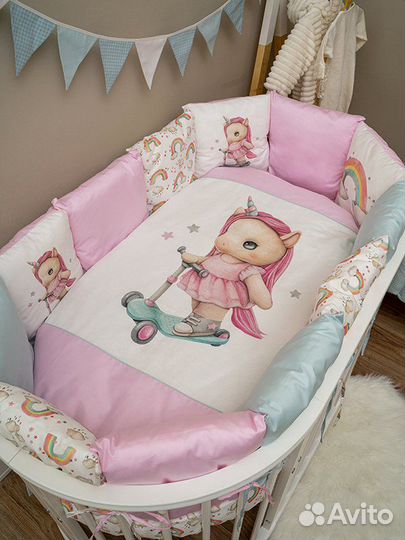 Комплект в кроватку Lappetti «Единорожка» 6 предме
