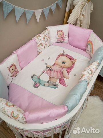 Комплект в кроватку Lappetti «Единорожка» 6 предме