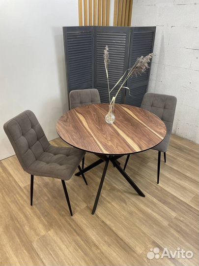 Раздвижной стол из ореха американского D100+25 см