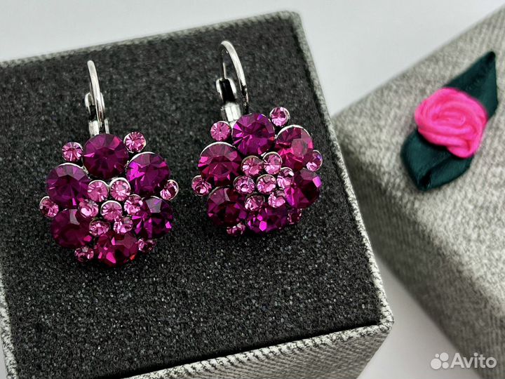 Серьги с кристалами swarovski