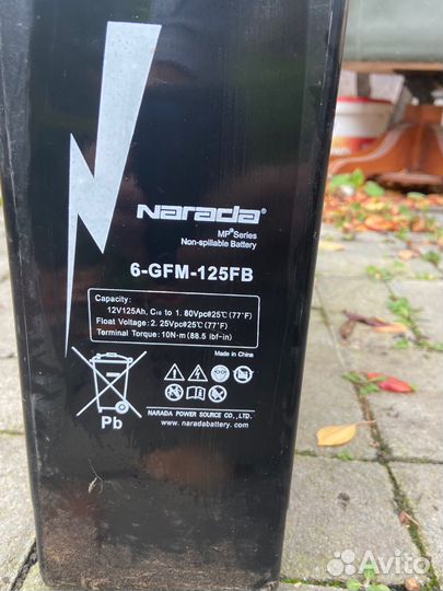 Аккумулятор Narada 6-GFM-125FB