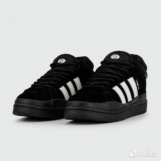 Adidas Campus Black White with Fur