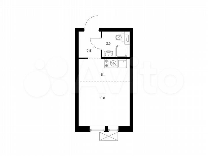 Квартира-студия, 19,9 м², 16/33 эт.