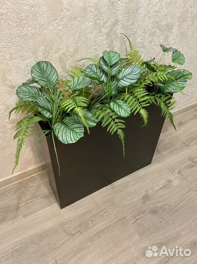 Фитомодуль искусственные цветы в ящиках