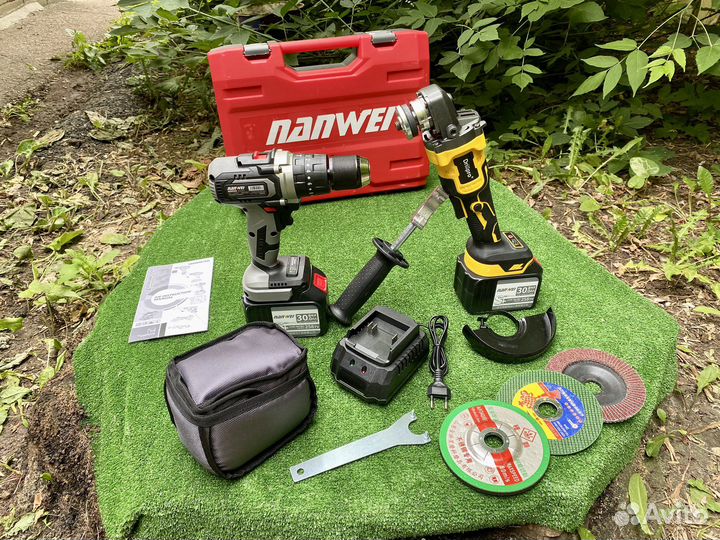 Шуруповерт для ледобура Nanwei + болгарка
