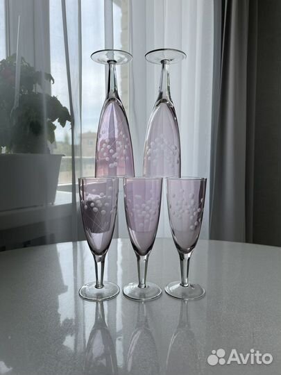 Бокалы фужеры цветное стекло СССР