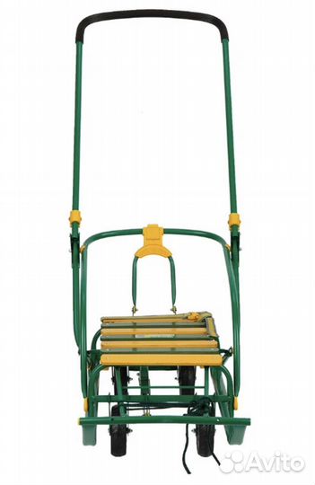 Санки Ника nikki 3 зеленые складные с матрасиком