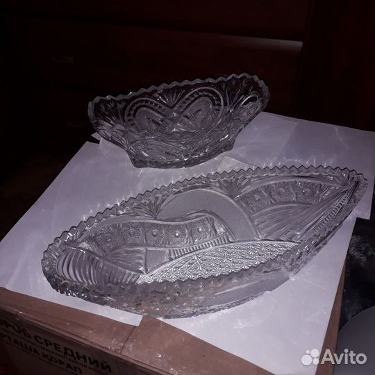 Две коробки хрустальной посуды СССР (26 предметов)