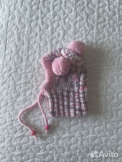 Шапка вязаная ручная работа на мелкую породу собак