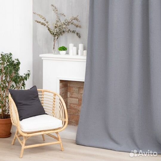 Штора портьерная Этель 'Структурная', цвет серый