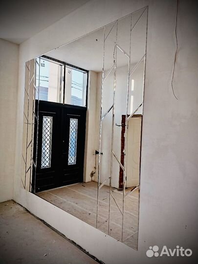 Зеркальное панно с фацетом (интерьерное)