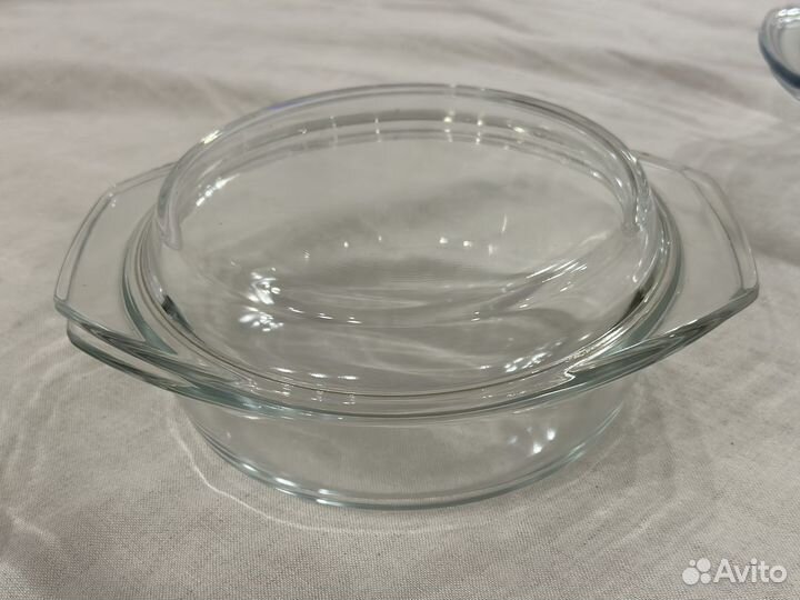 Форма для запекания с крышкой стекло 16, 18, 23 см