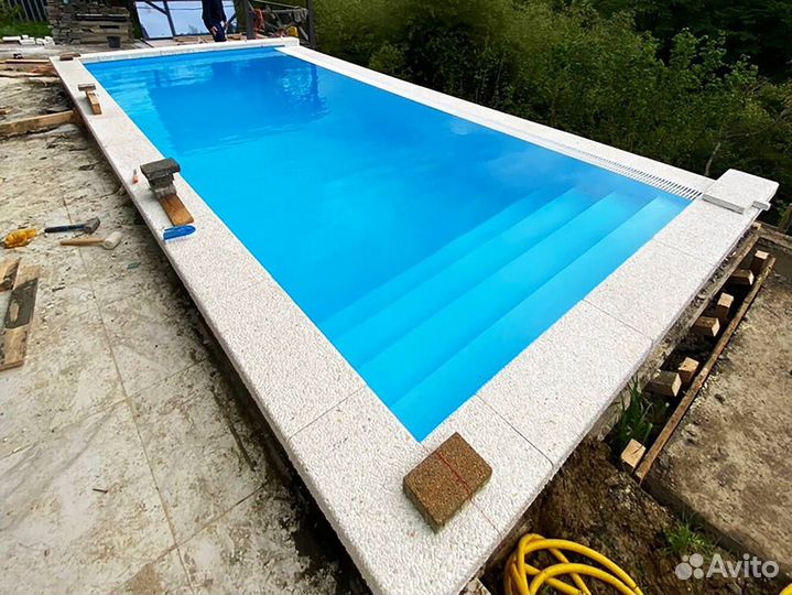 Бассейн из пластика переливной 6x3