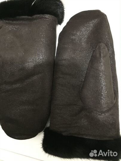 Варежки женские. Нат. мех, овчина. Новые с биркой