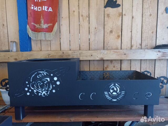 Мангал с местом под казан из металла 4мм