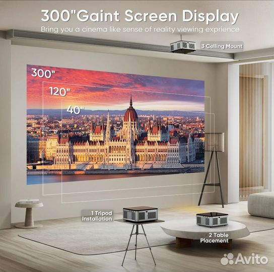 Проектор Horlat на android, Full Hd, 1080p