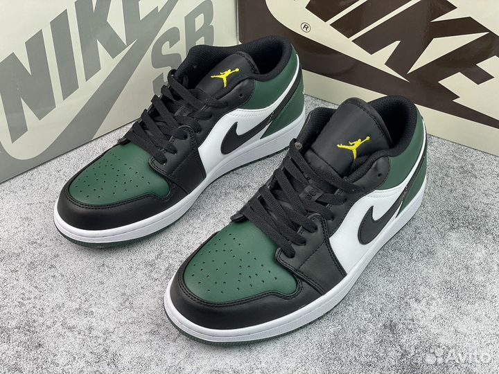 Кроссовки Air Jordan 1 Low Green Toe