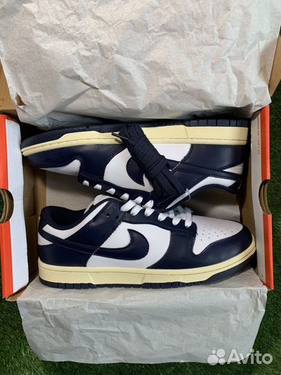 Кроссовки nike dunk low navy vintage