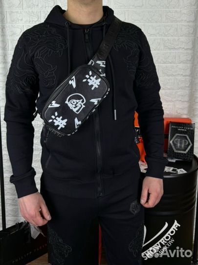 Сумка через плечо Philipp Plein натуральная кожа