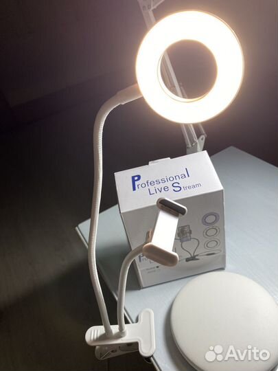 Лампа кольцевая прищепка и держатель