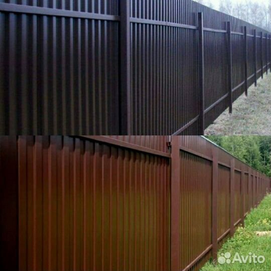 Забор из профлиста. Ворота. Калитки. Сваи