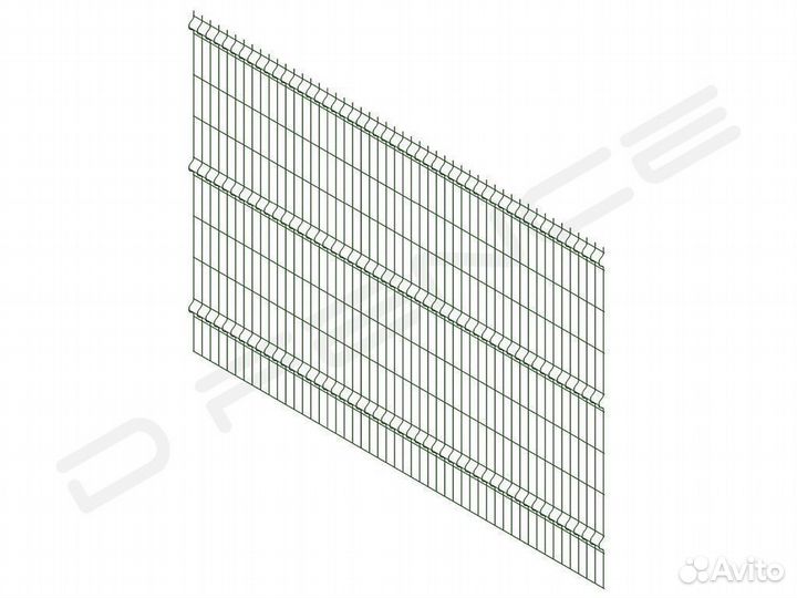 Забор 3D сетка, 3Д панель 2,53х1,53м д.3,8мм zn+пп