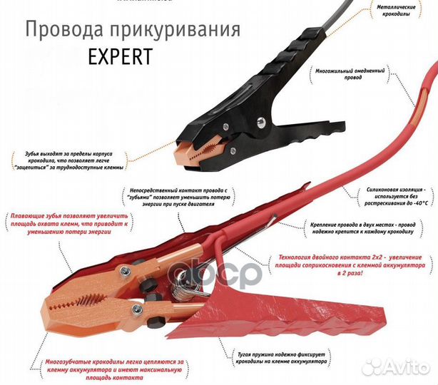 Провода прикуривания 750А expert в сумке (5м, 1