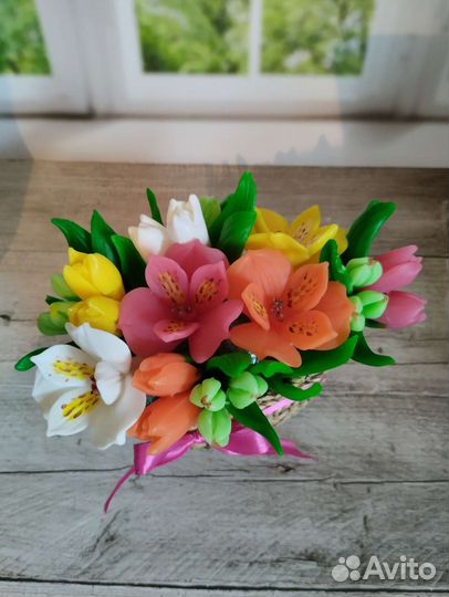 Букет альстромерий из мыла 