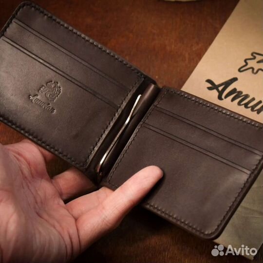 Держатель для купюр из натуральной кожи