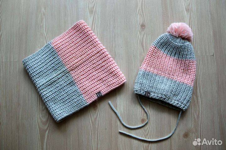 Зимние шапка и снуд для девочки PlayToday