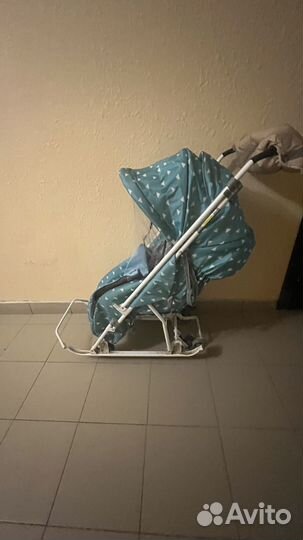 Детские санки коляска с колесами
