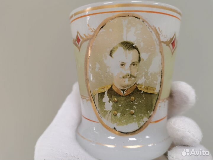 Стакан заказной 19 век Русский офицер Мальцев