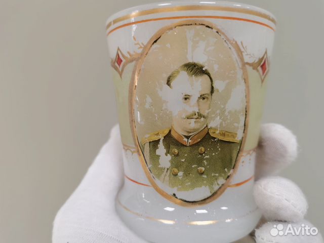 Стакан заказной 19 век Русский офицер Мальцев