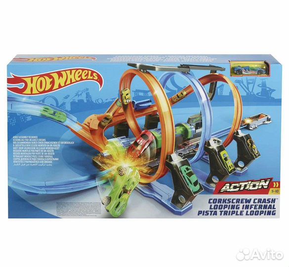 Автотрек Hot Wheels Винтовое столкновение