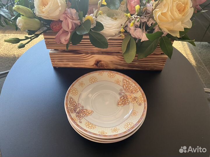 Блюдца milvis 14 см фарфор бабочки