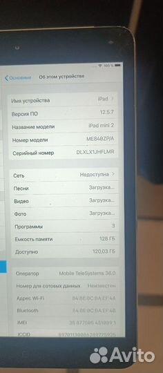 iPad mini 2 sim 128gb