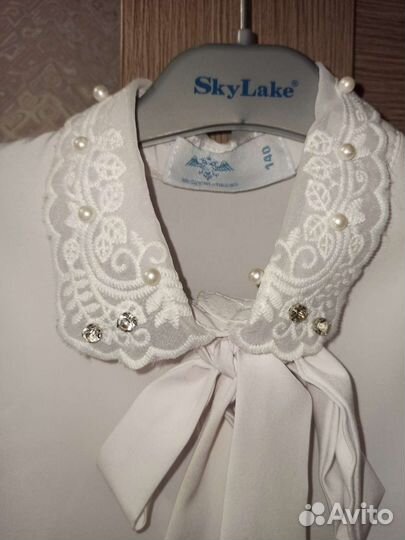 Школьная блузка 140 шёлк